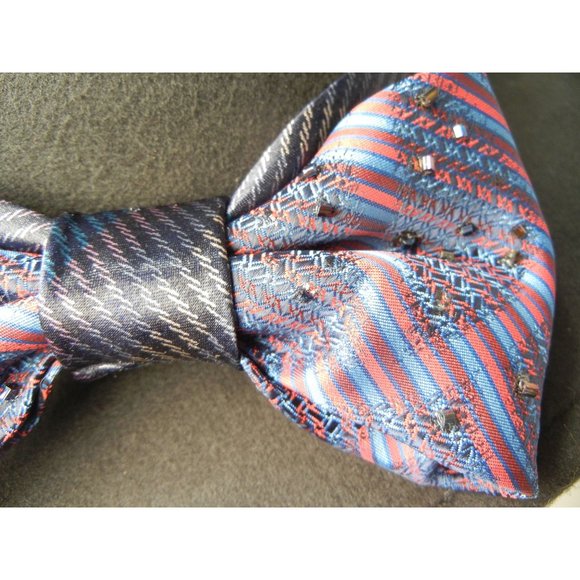 .Boho Fedora woman's fancy big bow hat, Black fedora with blue and red beaded ha - Picture 4 of 5